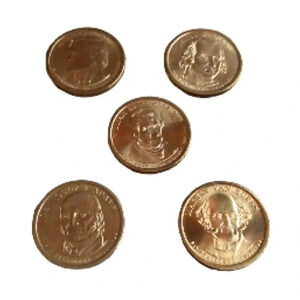 5 Presidental goldtone coins $1.00 each legal tender